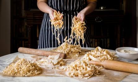 hand making pasta, Amano, West Malling, Kent