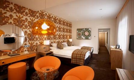 70s- style bedroom at The Townhouse, Anglesey