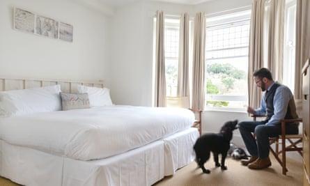 Dog in bedroom, beach hotel minehead