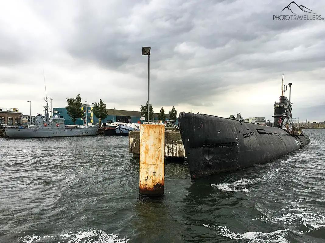 An old submarine in the NDSM shipyard