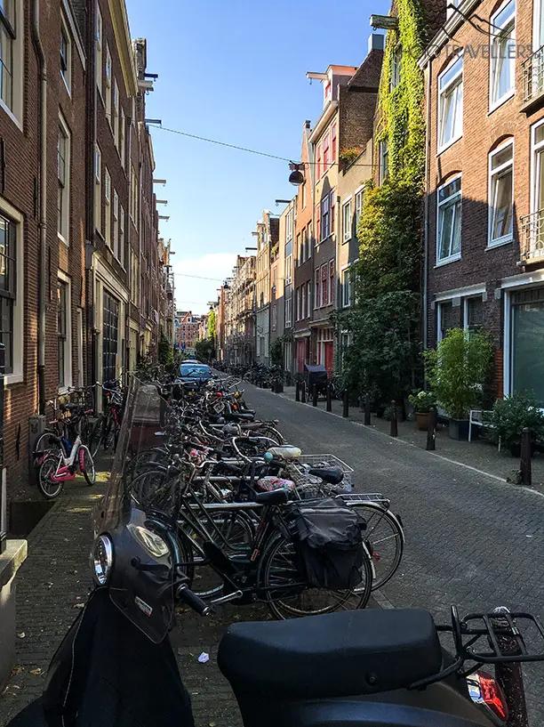 A street with bicycles in Amsterdam